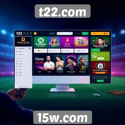 Avaliação da interface do t22.com para jogadores